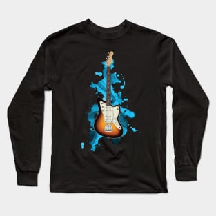 Offset Style Electric Guitar Sunburst Color Long Sleeve T-Shirt